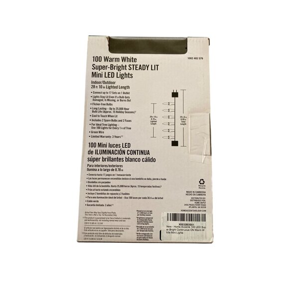 Home Accents Holiday Warm White Mini LED Lights Steady Lit Super Bright - Picture 3 of 8